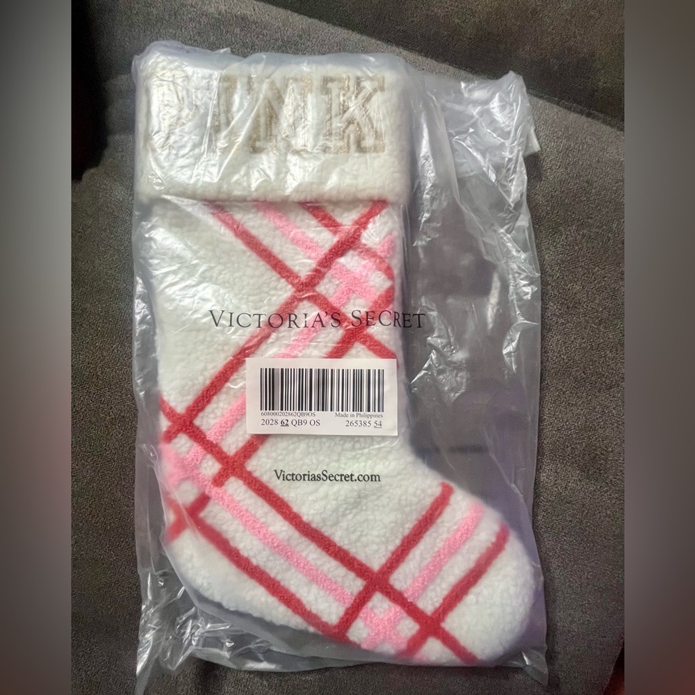 Traded* New! PINK White with Red and Pink Christmas stocking - Picture 2 of 3